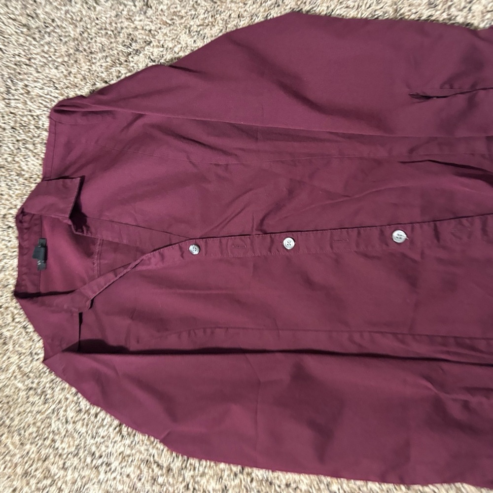 Ann Taylor Burgundy Button Down Shirt